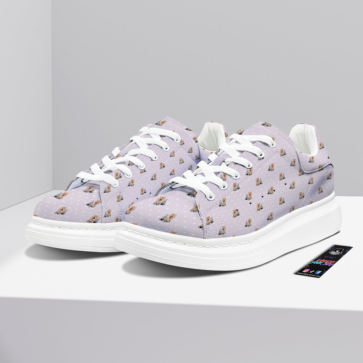 Terrier Yorkshire Cute Print Pattern Platform Shoes-grizzshop