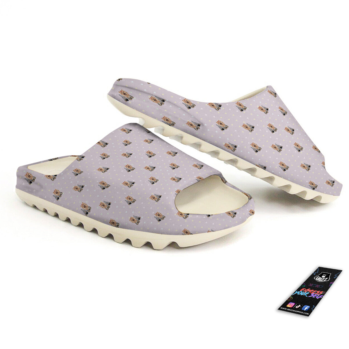 Terrier Yorkshire Cute Print Pattern Sandals-grizzshop
