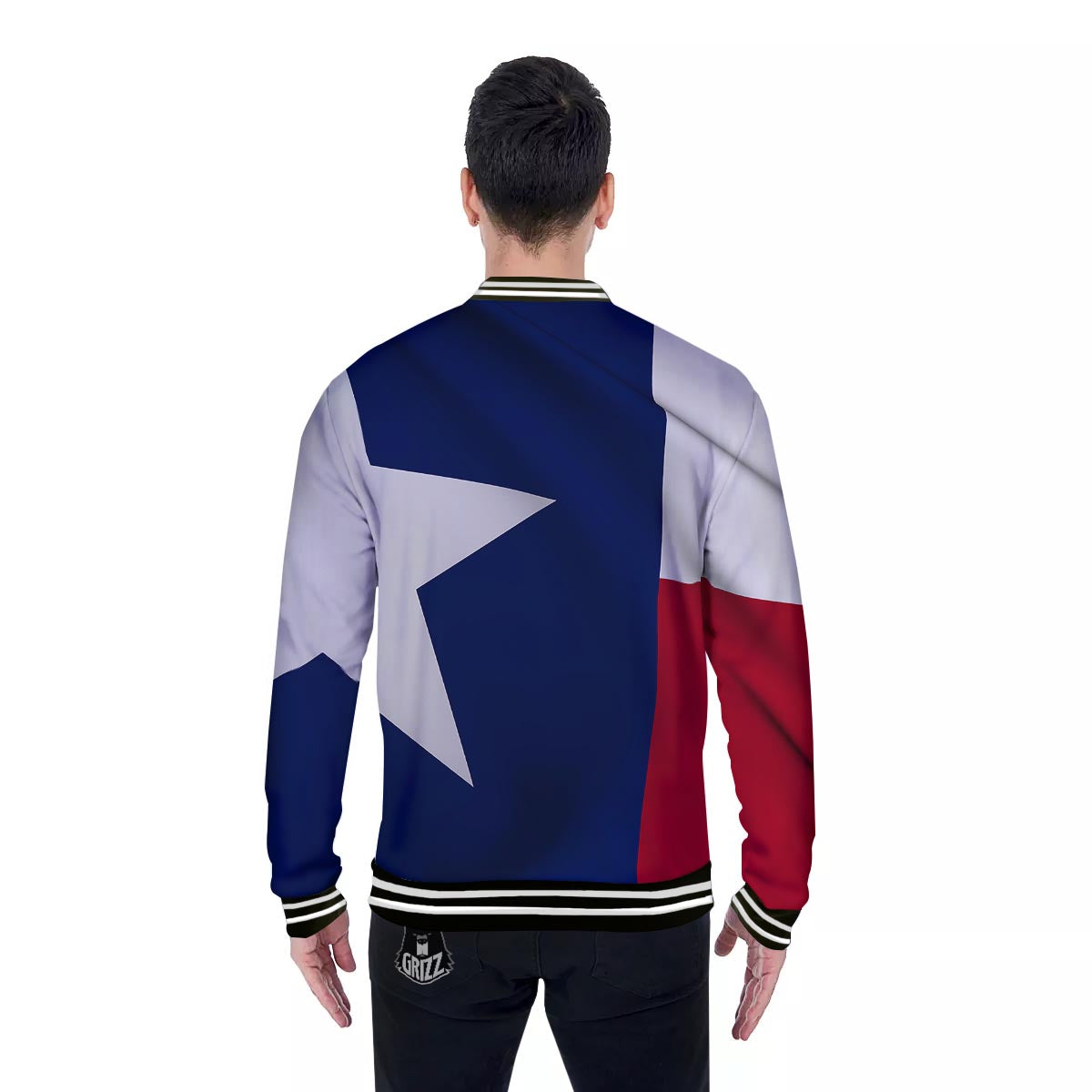 Texas Flag Print Baseball Jacket-grizzshop