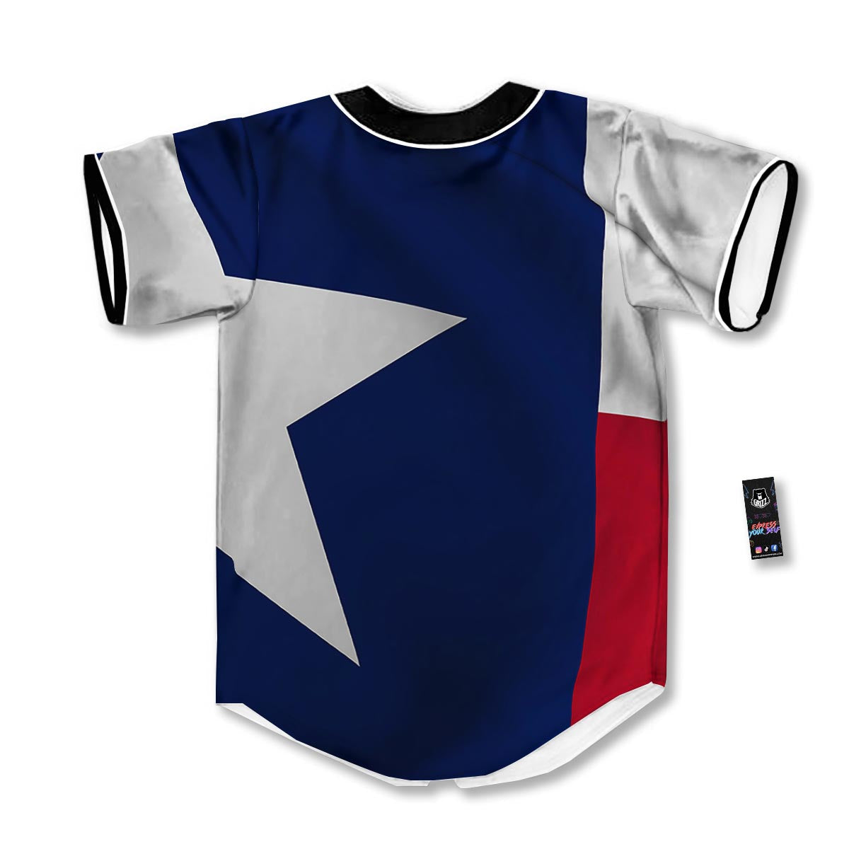 Texas Flag Print Baseball Jersey-grizzshop