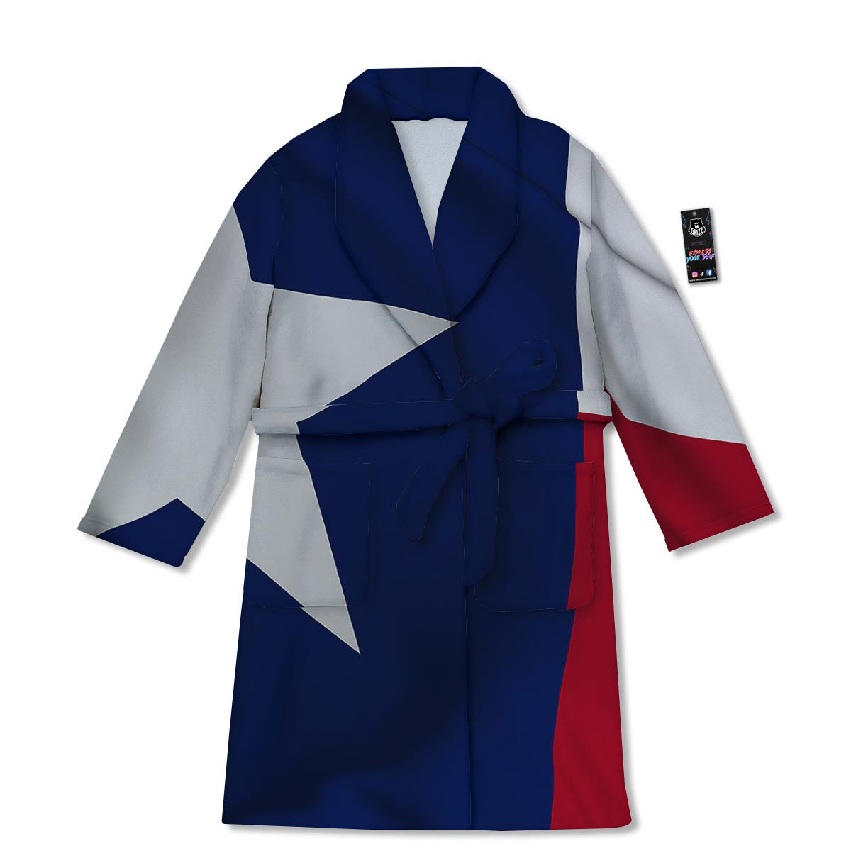 Texas Flag Print Bathrobe-grizzshop