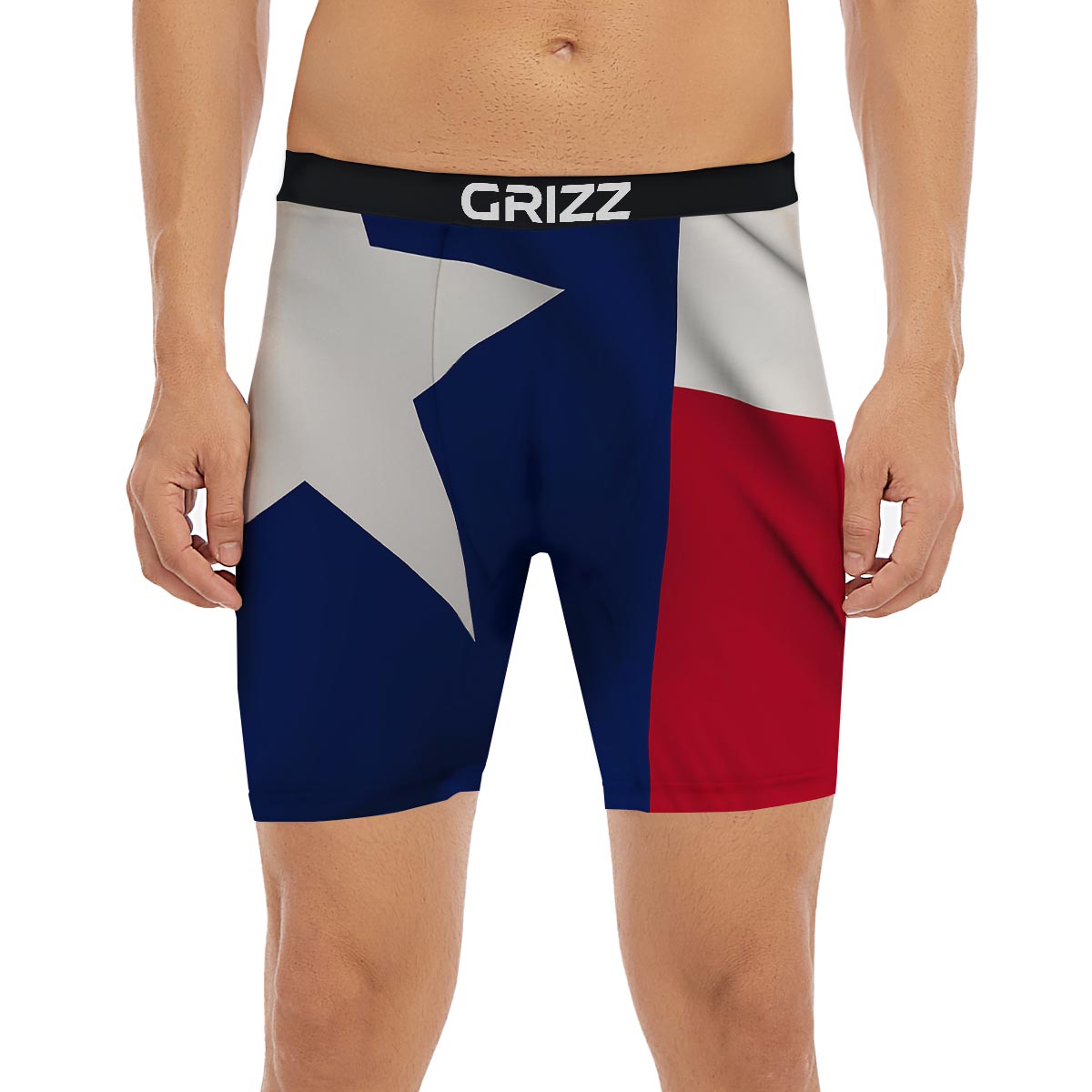 Texas Flag Print Boxer Briefs-grizzshop