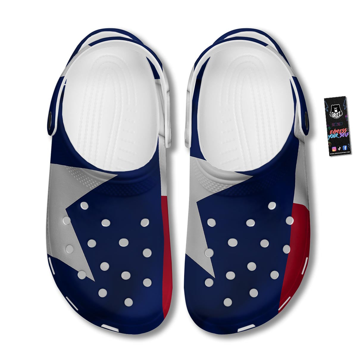 Texas Flag Print Clog-grizzshop