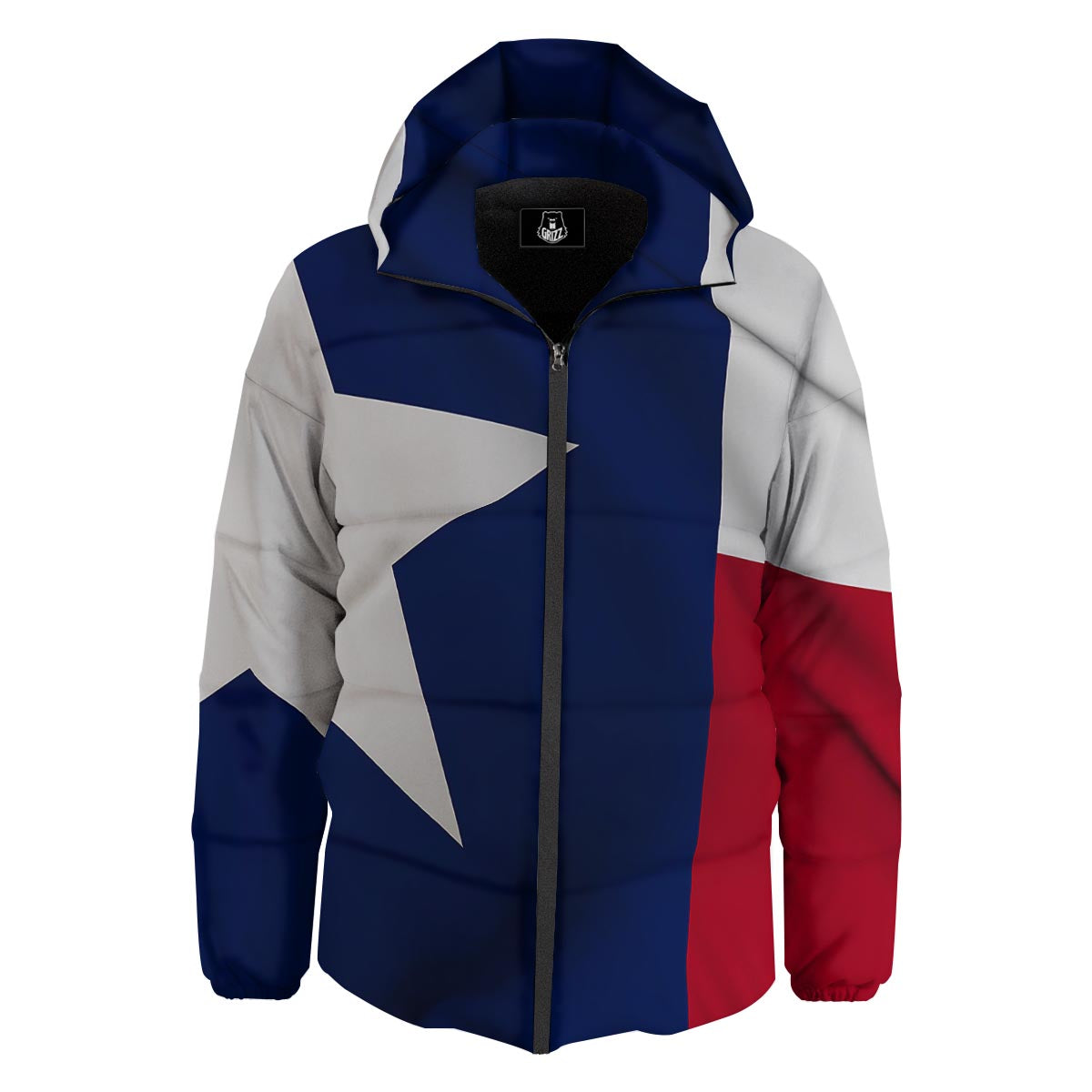 Texas Flag Print Down Jacket-grizzshop