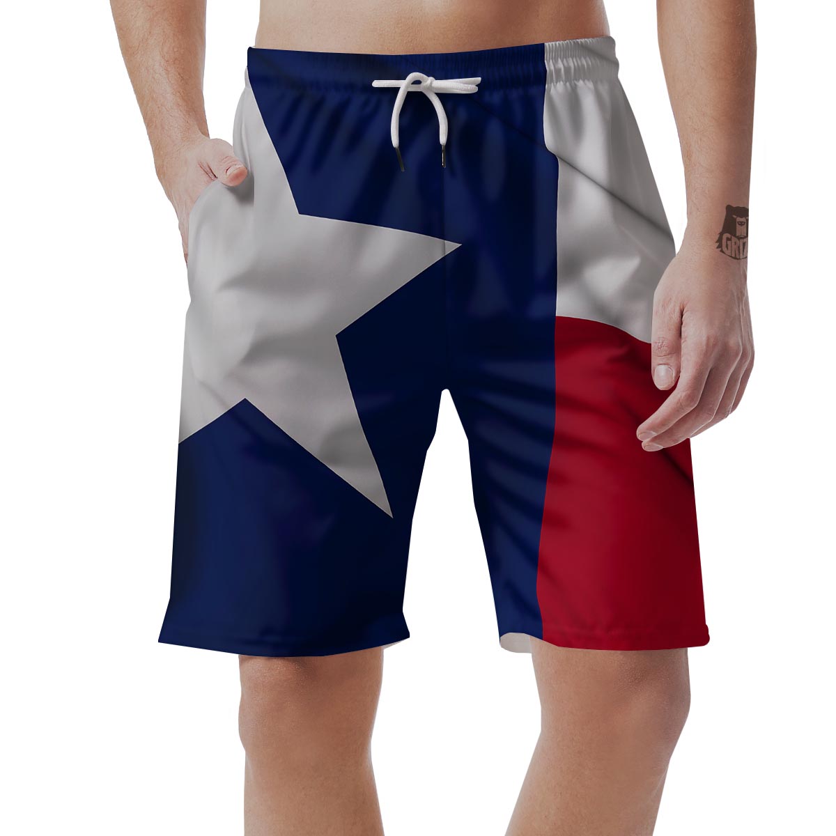Texas Flag Print Men's Shorts-grizzshop