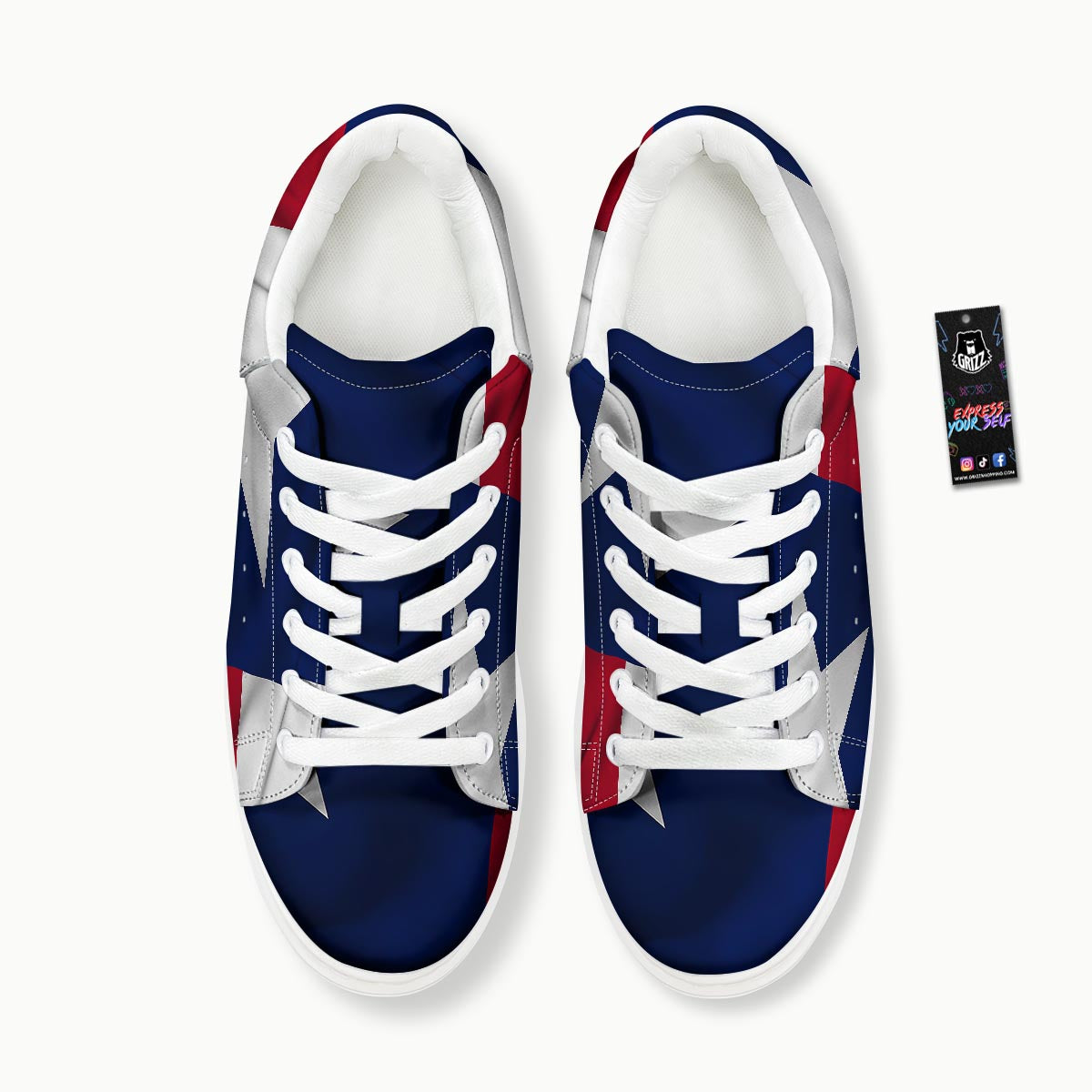 Texas Flag Print Platform Shoes-grizzshop