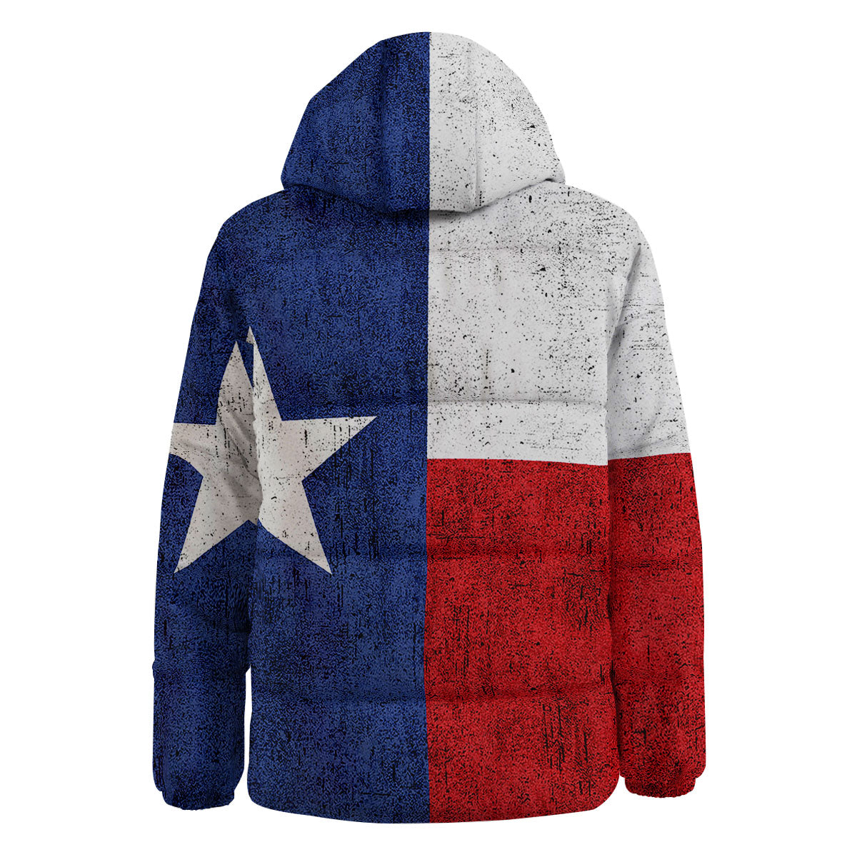 Texas Flag Vintage Print Down Jacket-grizzshop