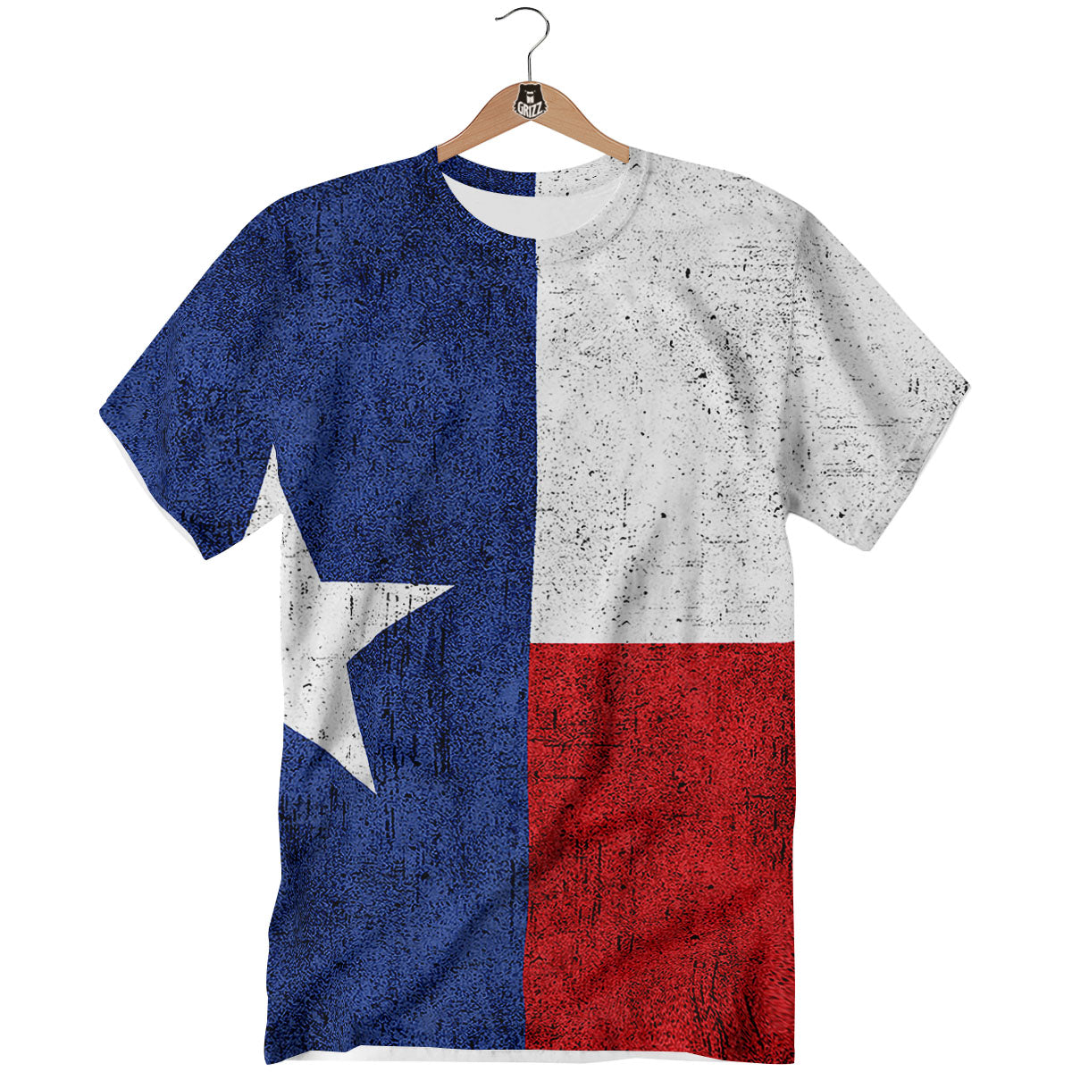 Texas Flag Vintage Print T-Shirt-grizzshop
