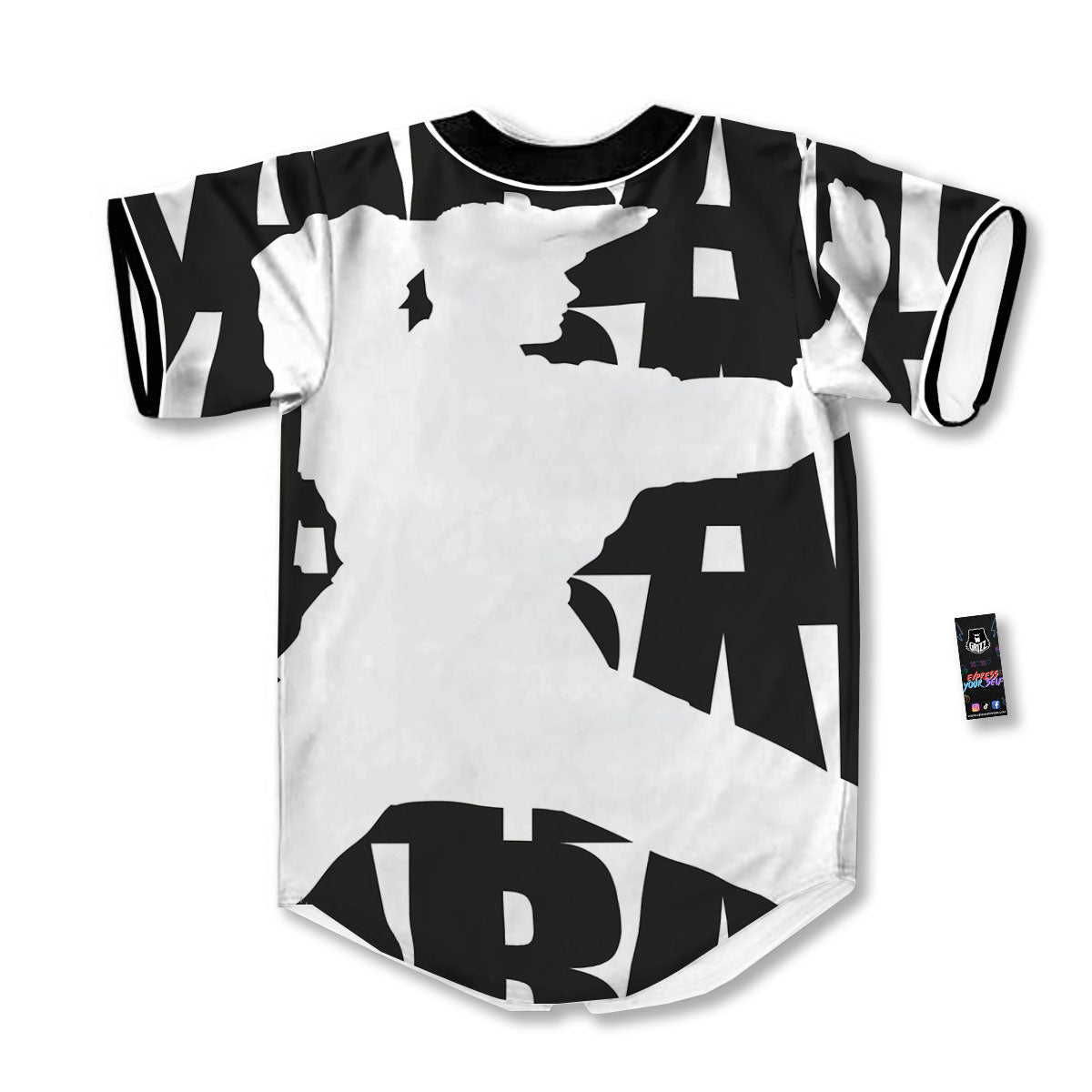 Text Karate Print Baseball Jersey-grizzshop