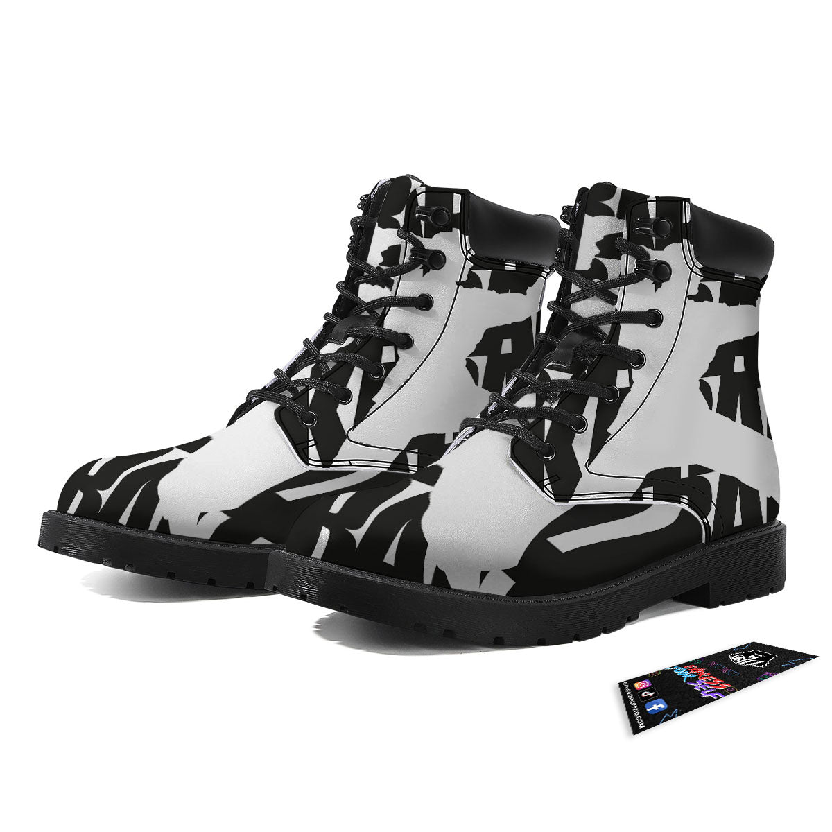 Text Karate Print Boots-grizzshop
