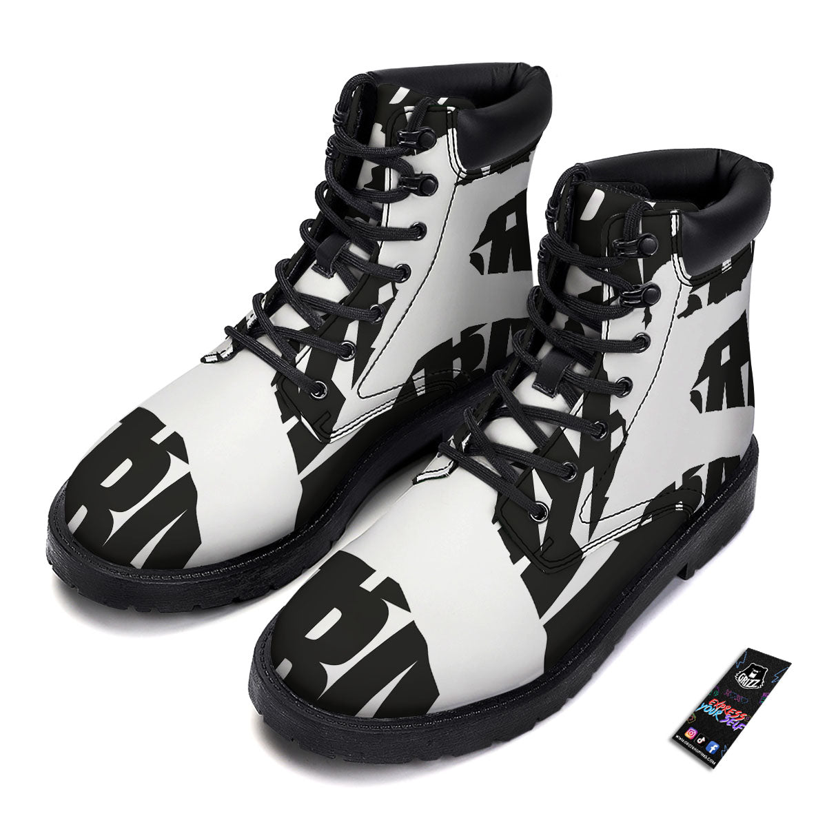 Text Karate Print Boots-grizzshop