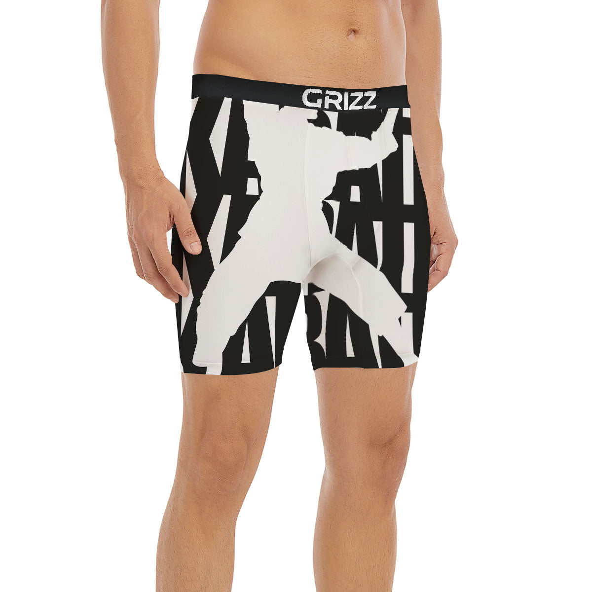 Text Karate Print Boxer Briefs-grizzshop