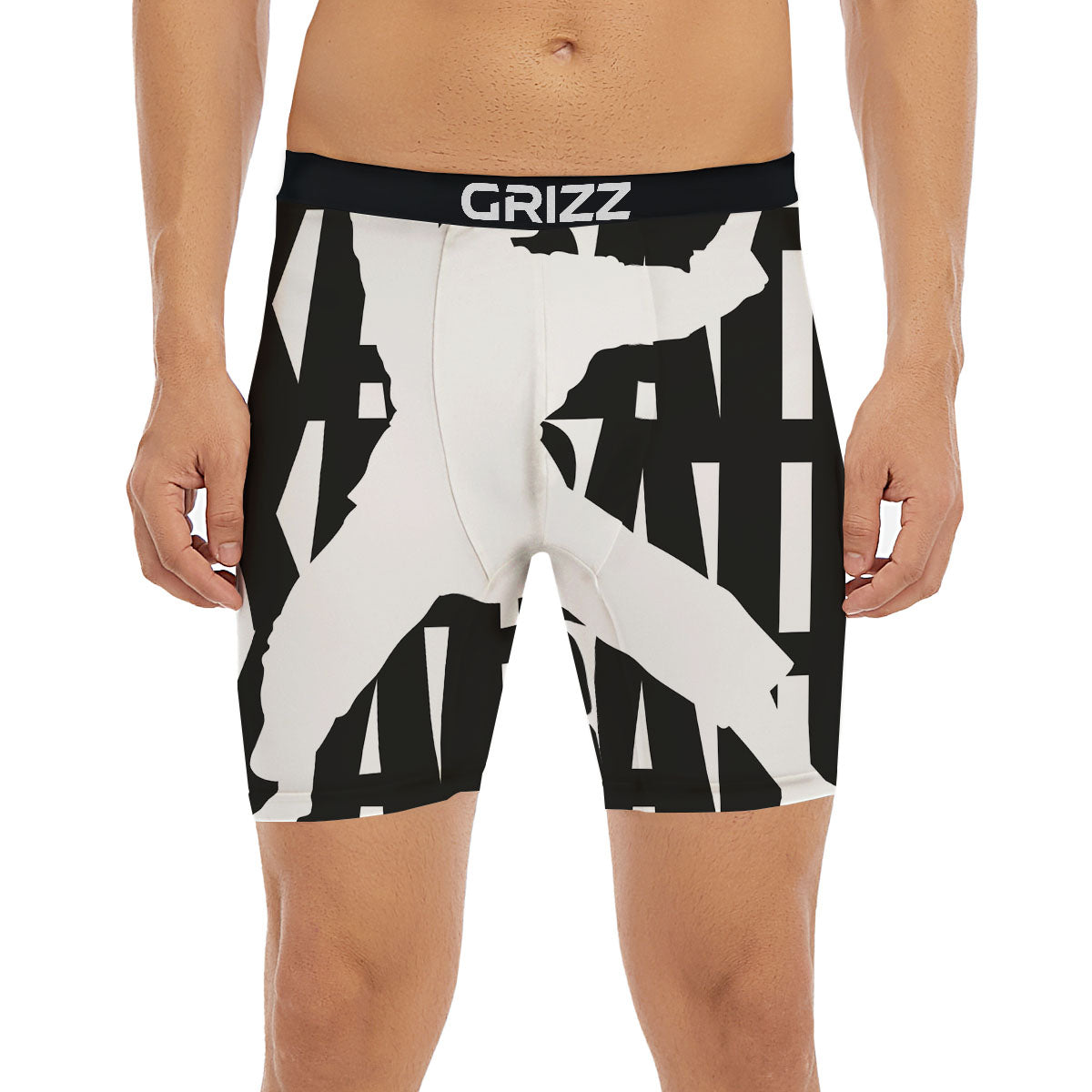 Text Karate Print Boxer Briefs-grizzshop