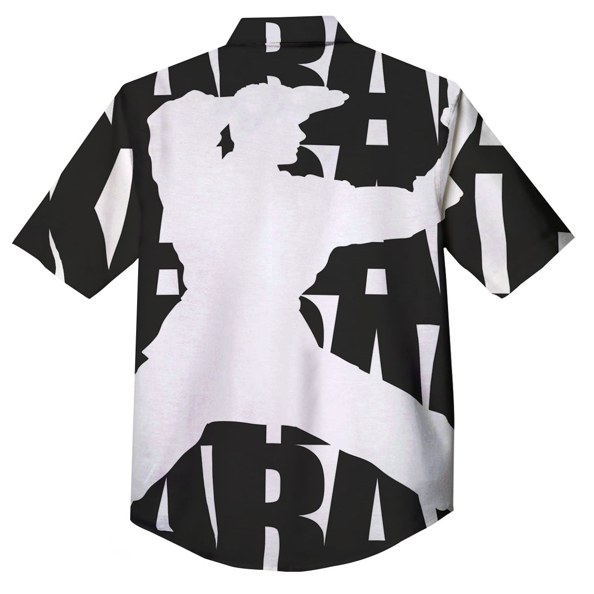 Text Karate Print Button Up Shirt-grizzshop