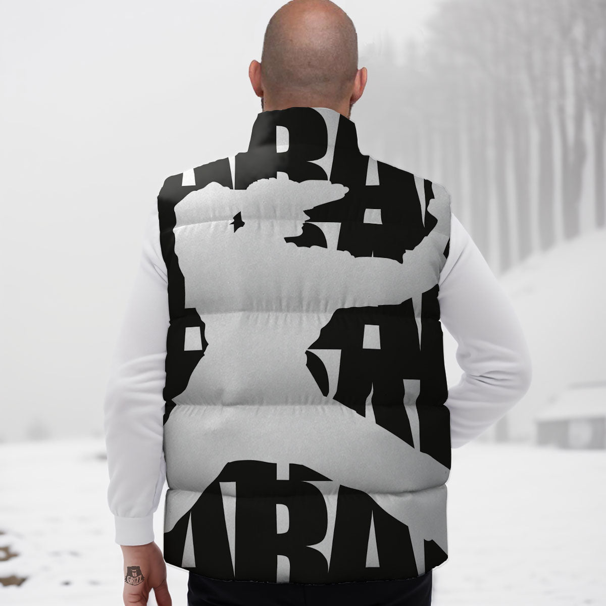 Text Karate Print Down Vest