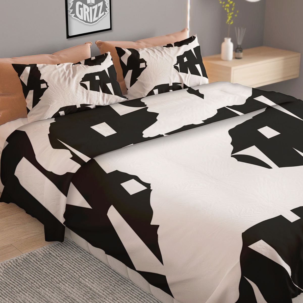 Text Karate Print Duvet Cover Bedding Set