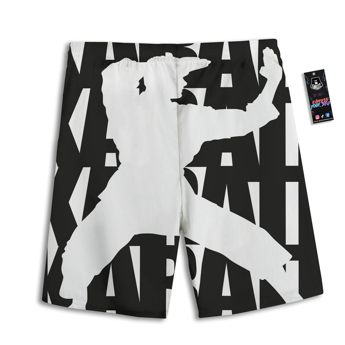 Text Karate Print Men's Athletic Shorts