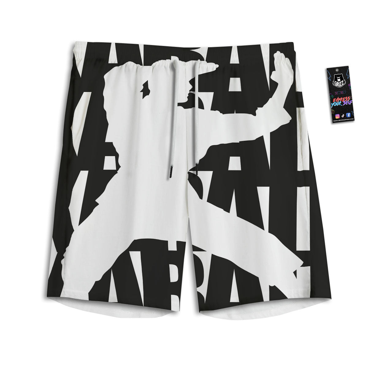 Text Karate Print Men's Athletic Shorts