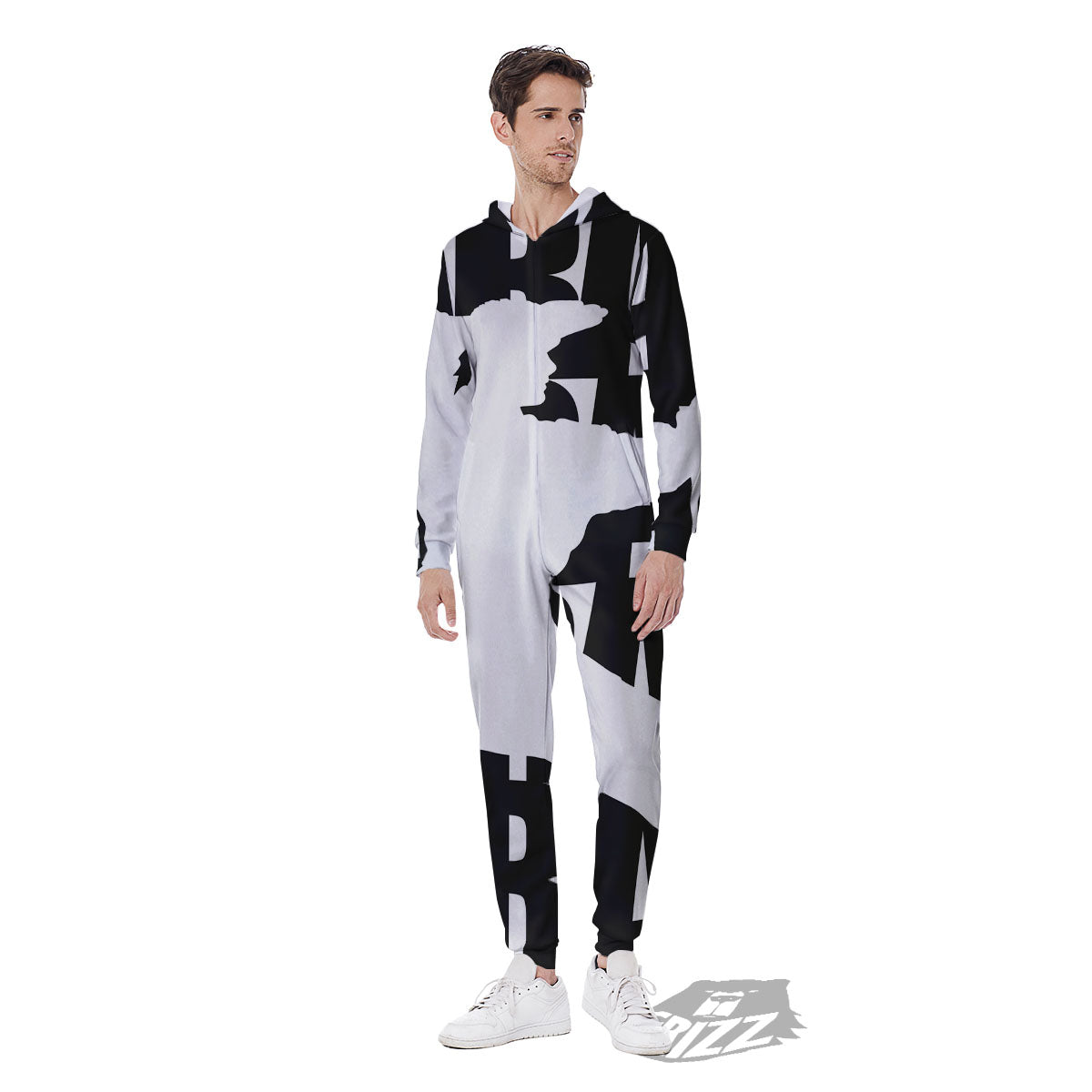 Text Karate Print Men's Jumpsuit-grizzshop