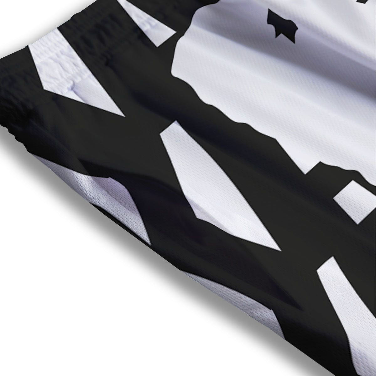 Text Karate Print Mesh Shorts