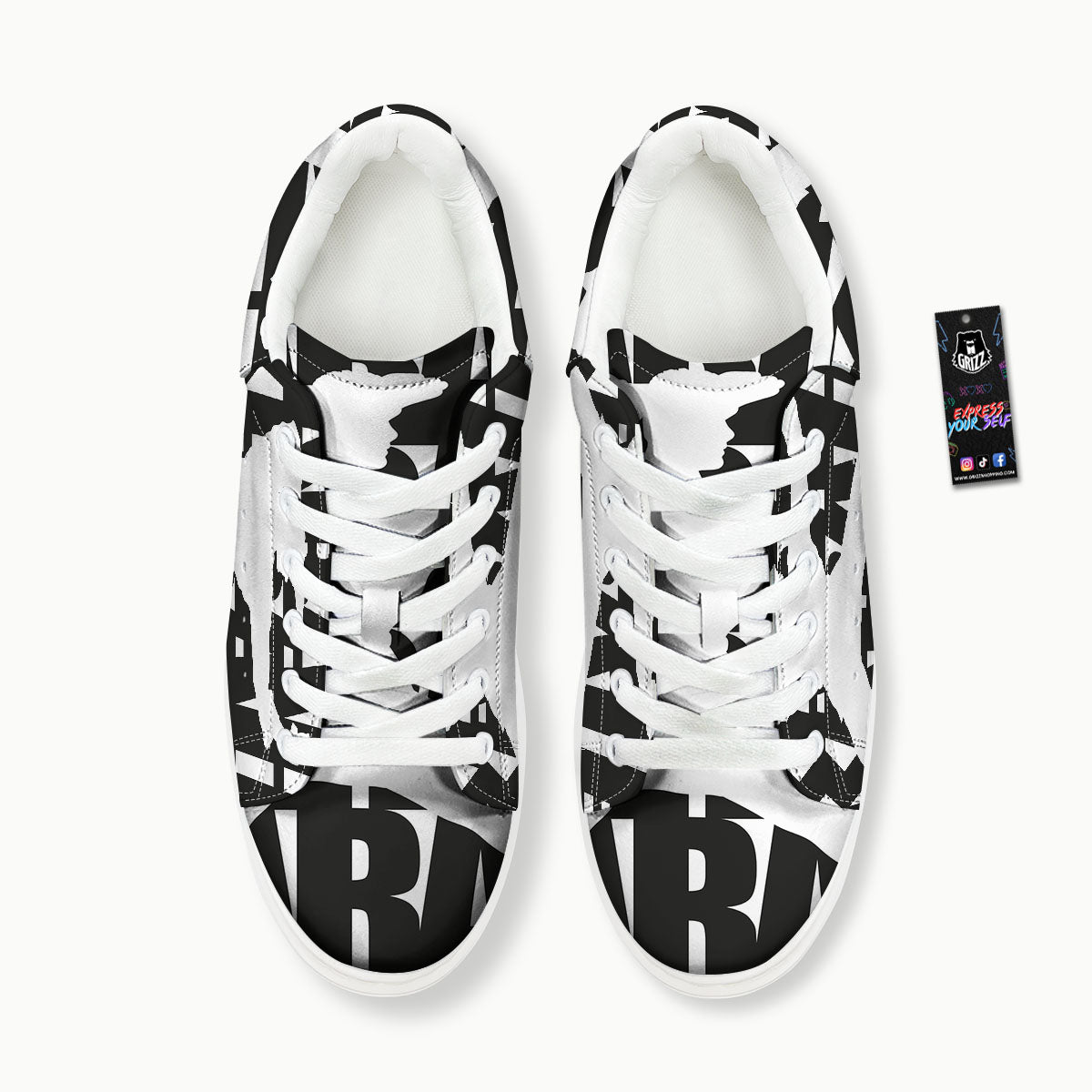 Text Karate Print Platform Shoes-grizzshop