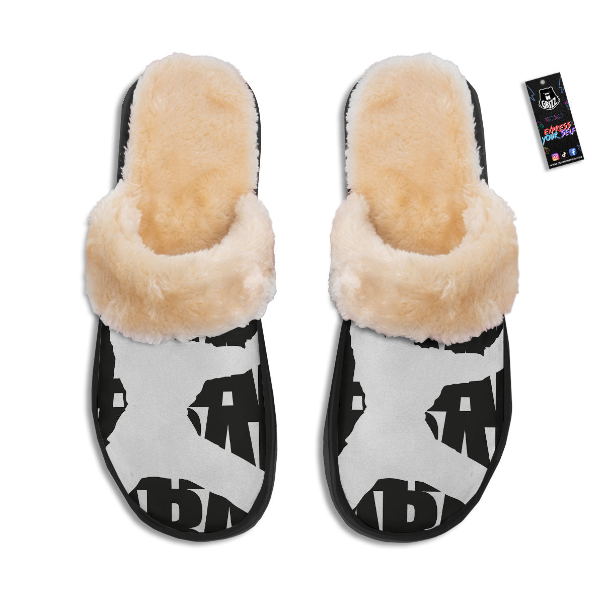 Text Karate Print Slippers-grizzshop