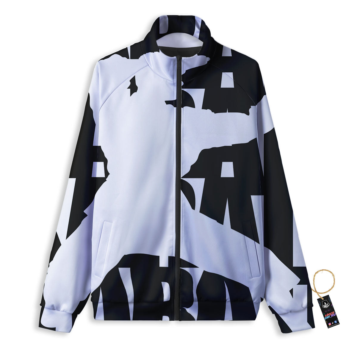 Text Karate Print Track Jacket-grizzshop