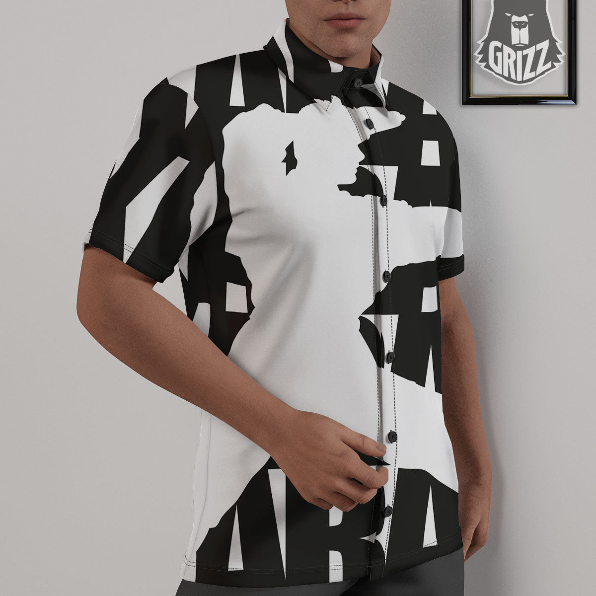 Text Karate Print Untucked Shirts-grizzshop