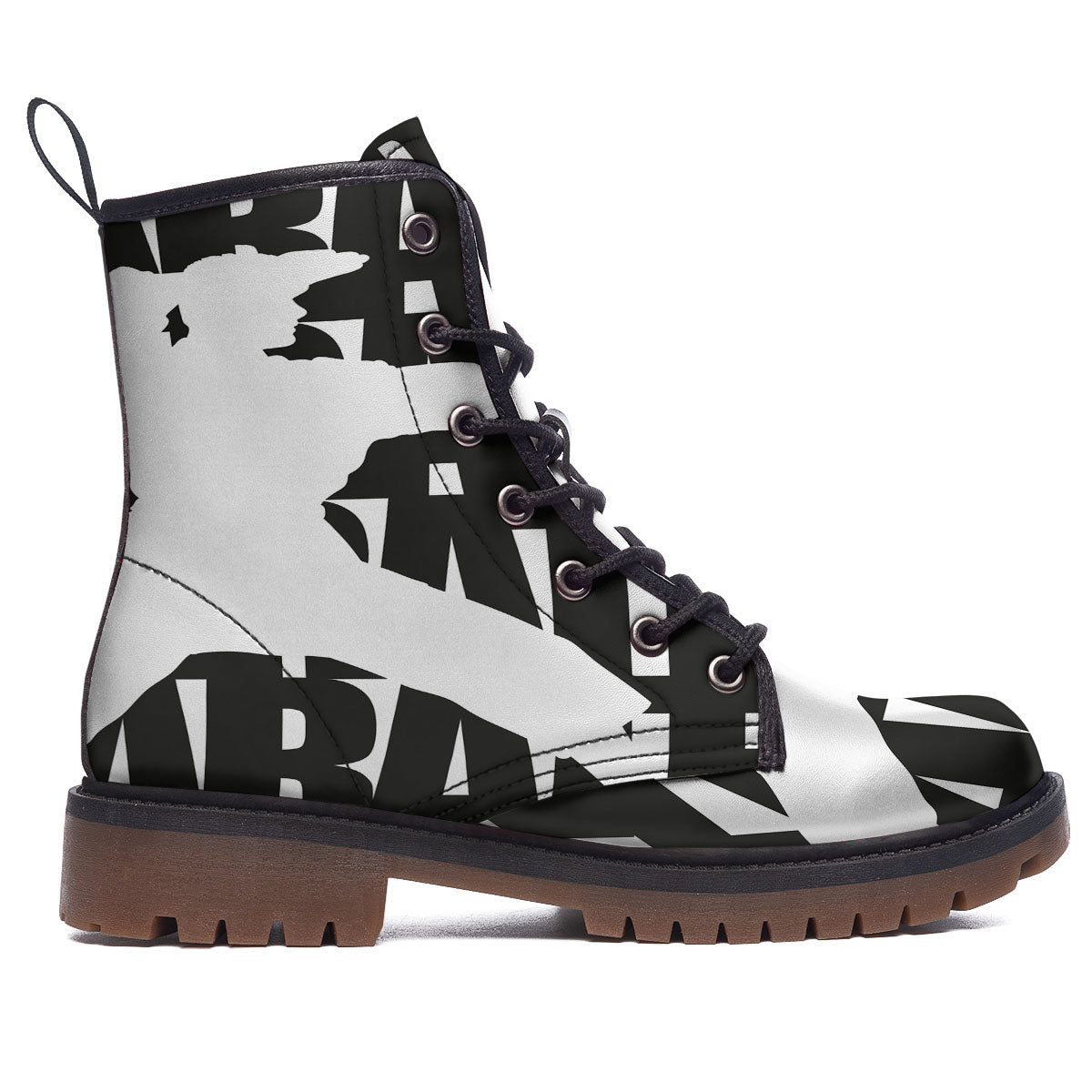Text Karate Print Work Boots-grizzshop