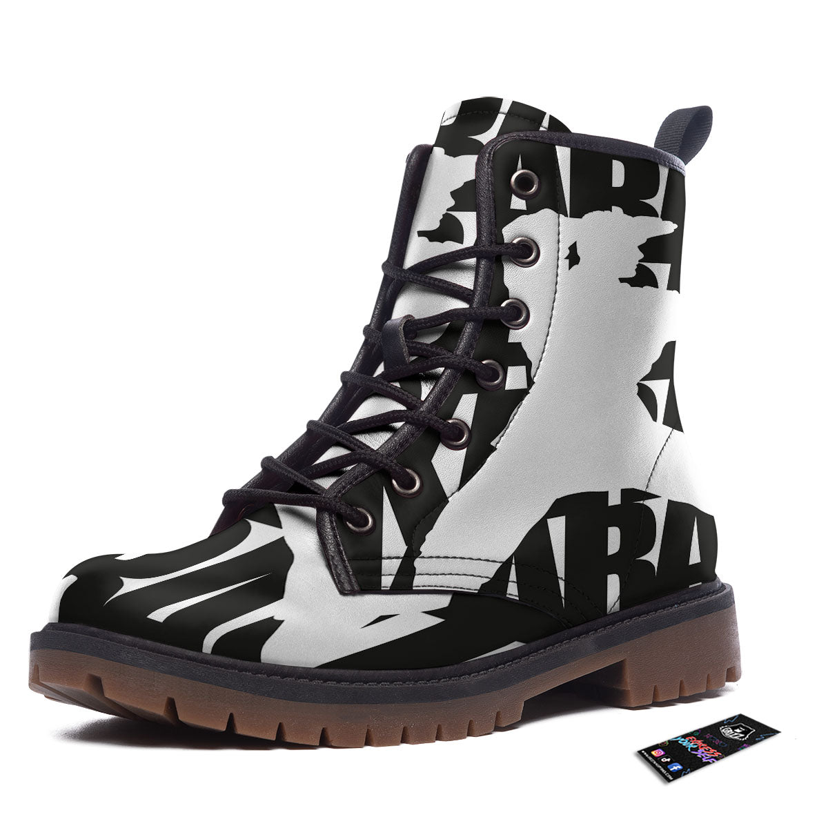 Text Karate Print Work Boots-grizzshop