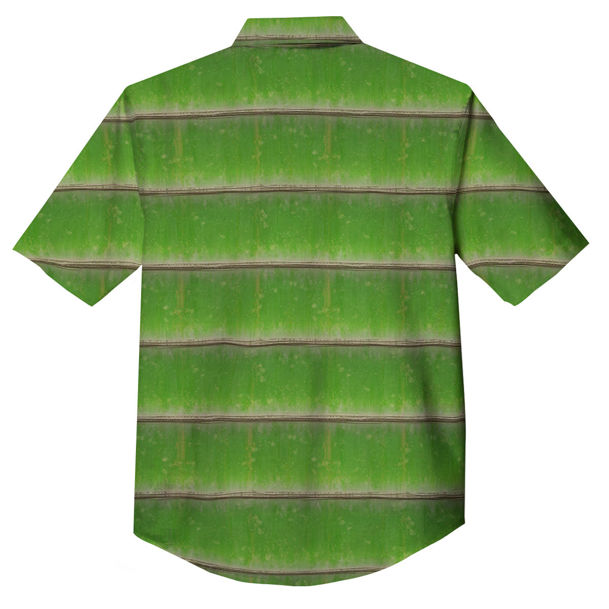 Texture Bamboo Green Print Button Up Shirt-grizzshop