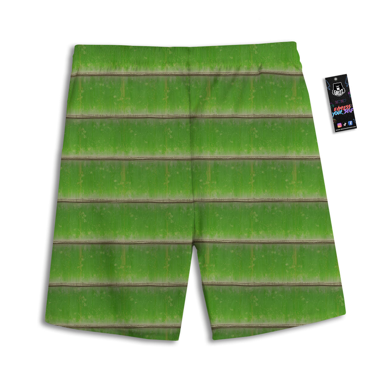 Tiger Stripe Black And Orange Print Men's Athletic Shorts