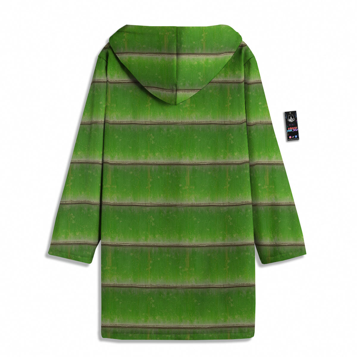 Texture Bamboo Green Print Men's Windbreaker Jacket-grizzshop