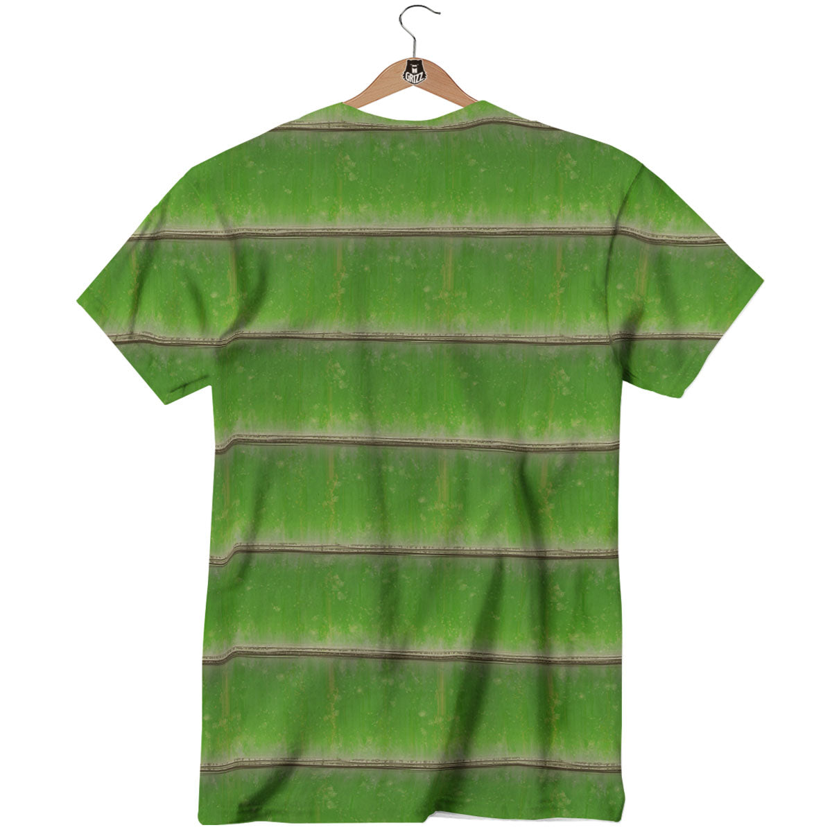 Texture Bamboo Green Print T-Shirt-grizzshop
