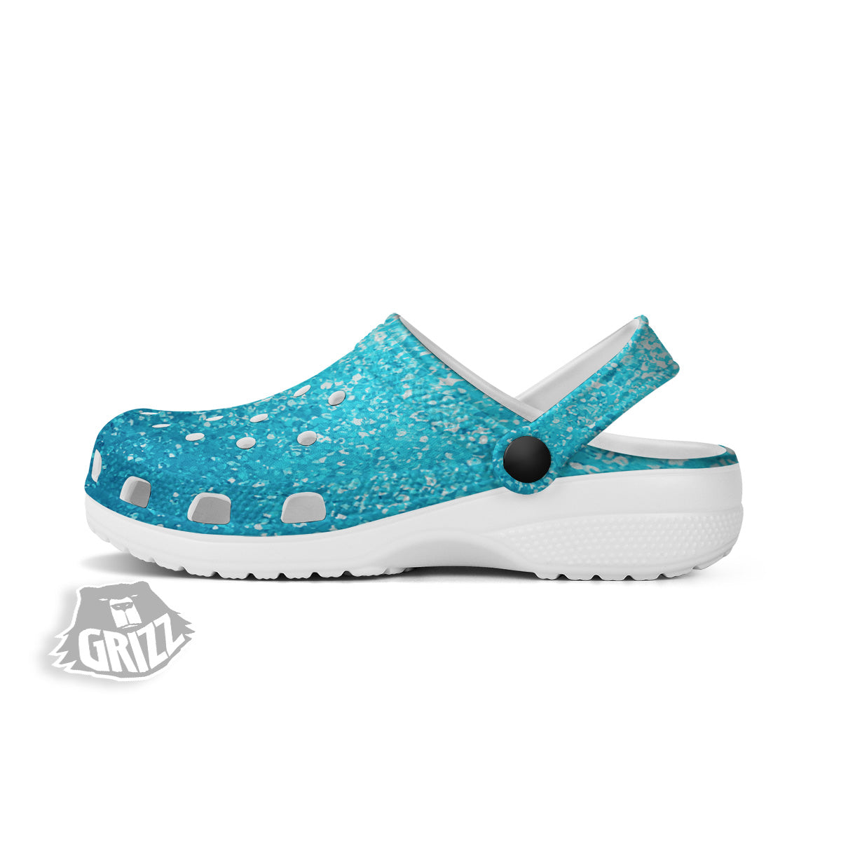 Texture Blue Glitter Print Clog-grizzshop