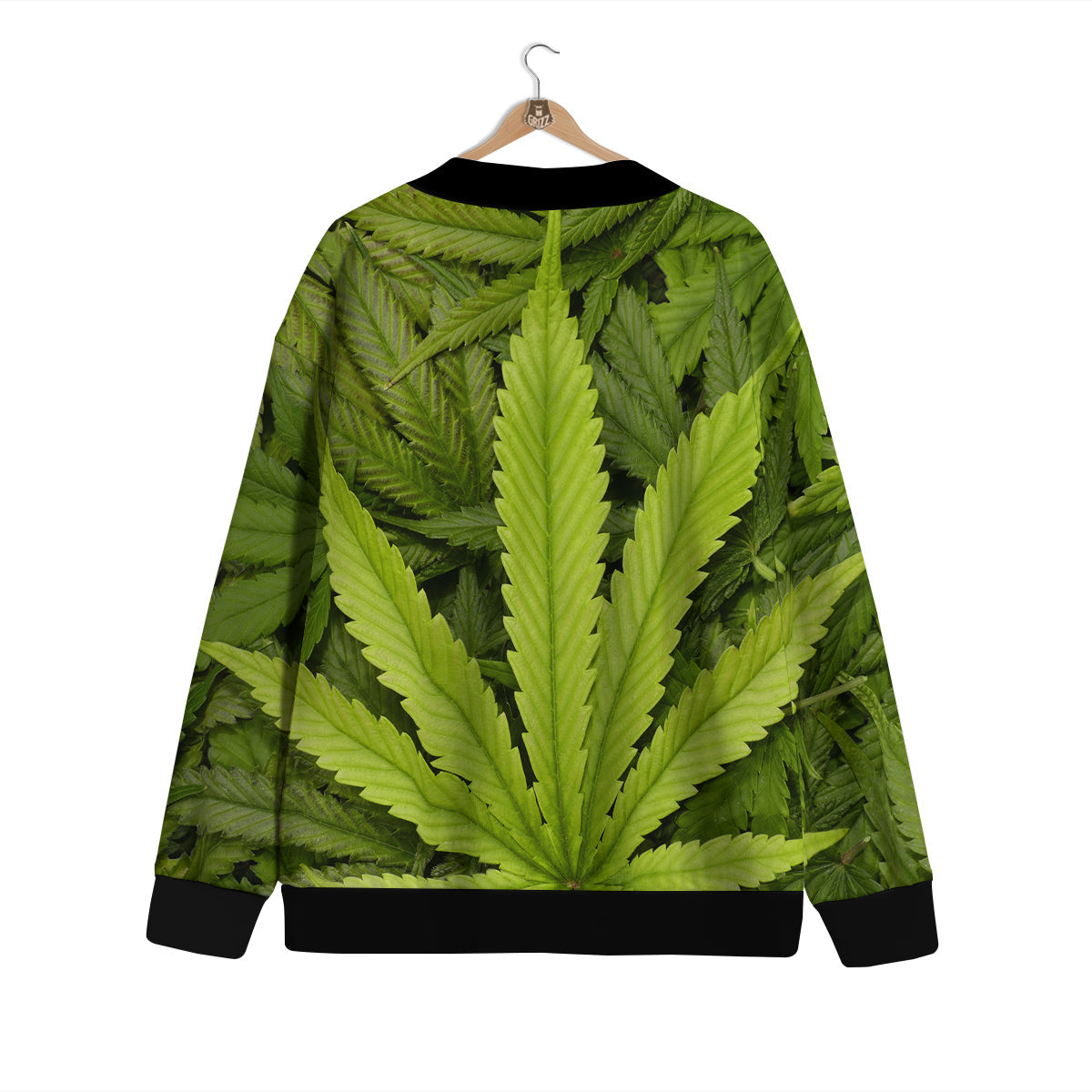 Texture Cannabis Print Cardigan-grizzshop