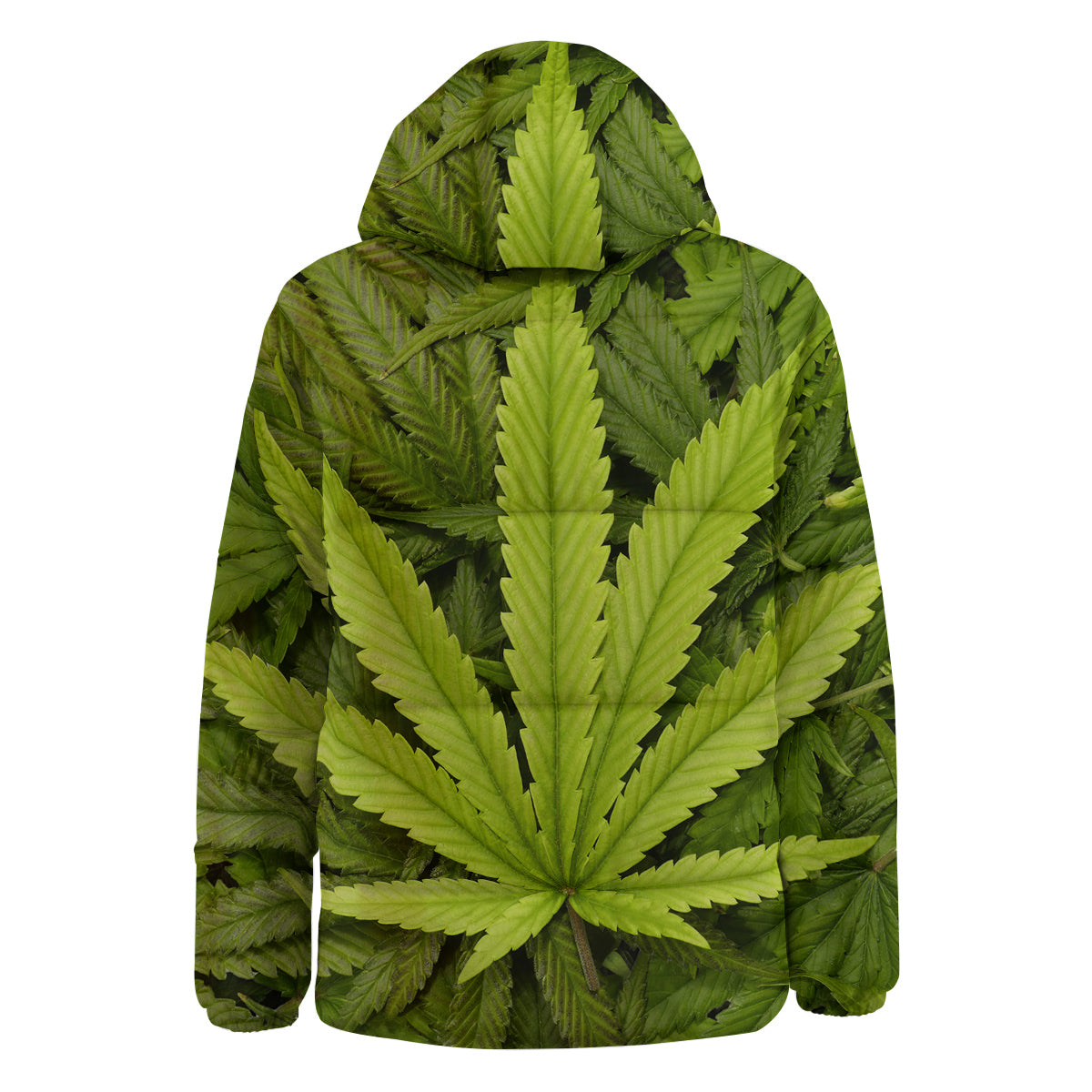 Texture Cannabis Print Down Jacket-grizzshop
