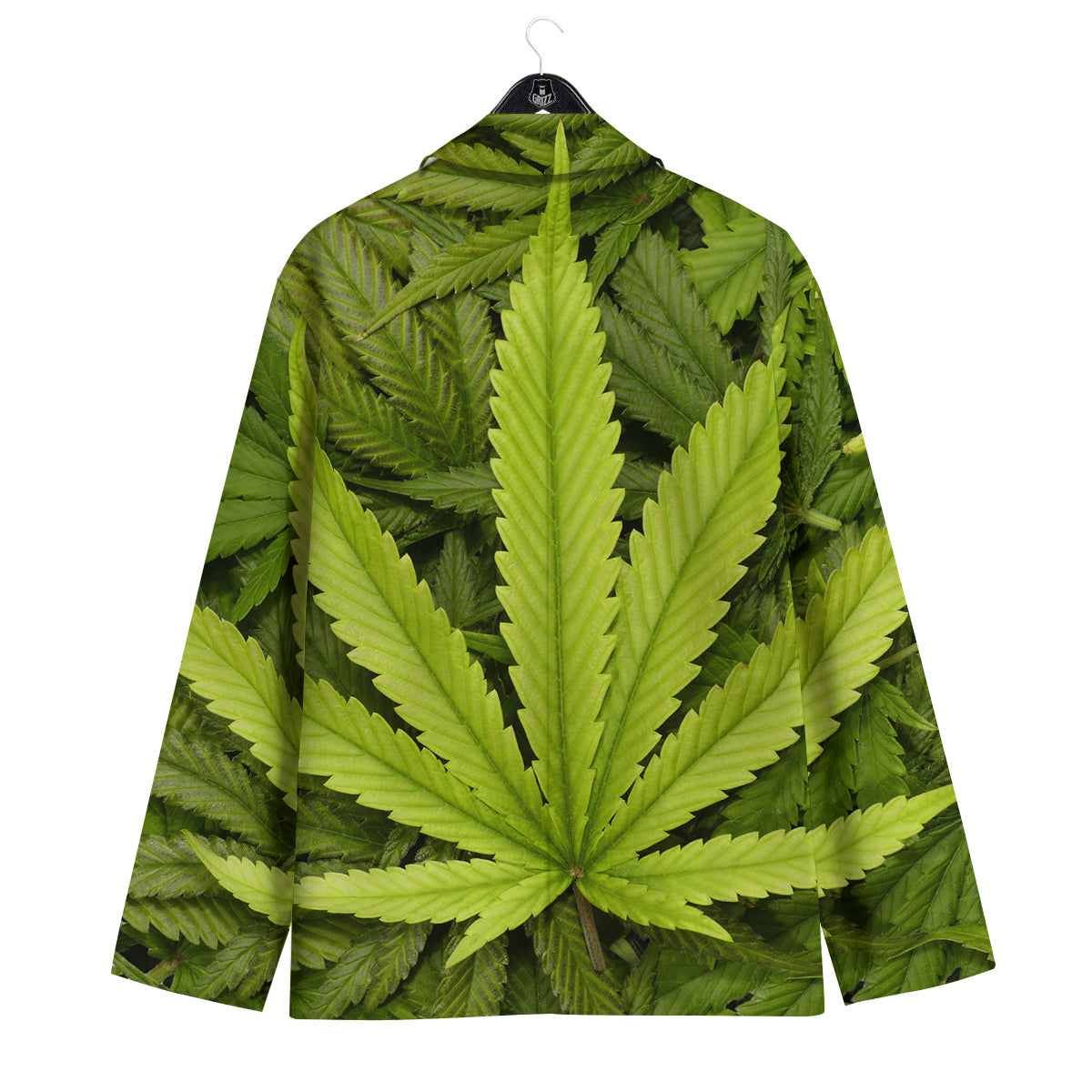 Texture Cannabis Print Men's Sport Coat-grizzshop