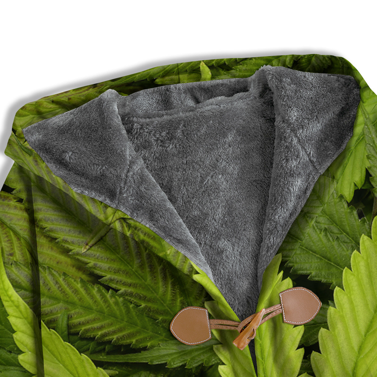 Texture Cannabis Print Men's Windbreaker Jacket-grizzshop