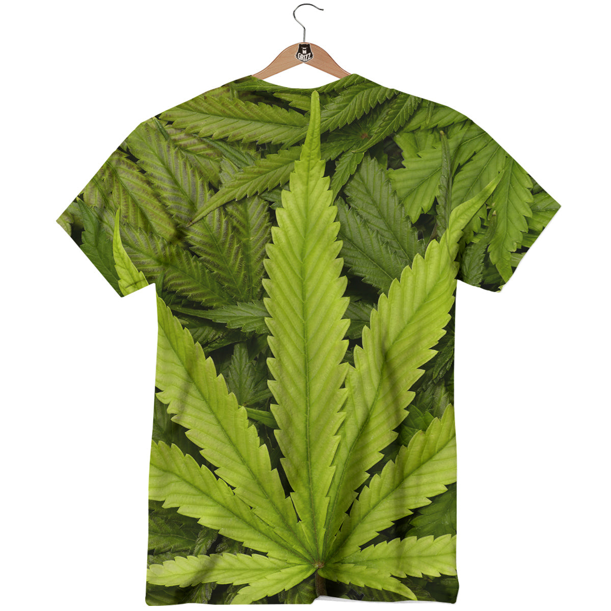 Texture Cannabis Print T-Shirt-grizzshop