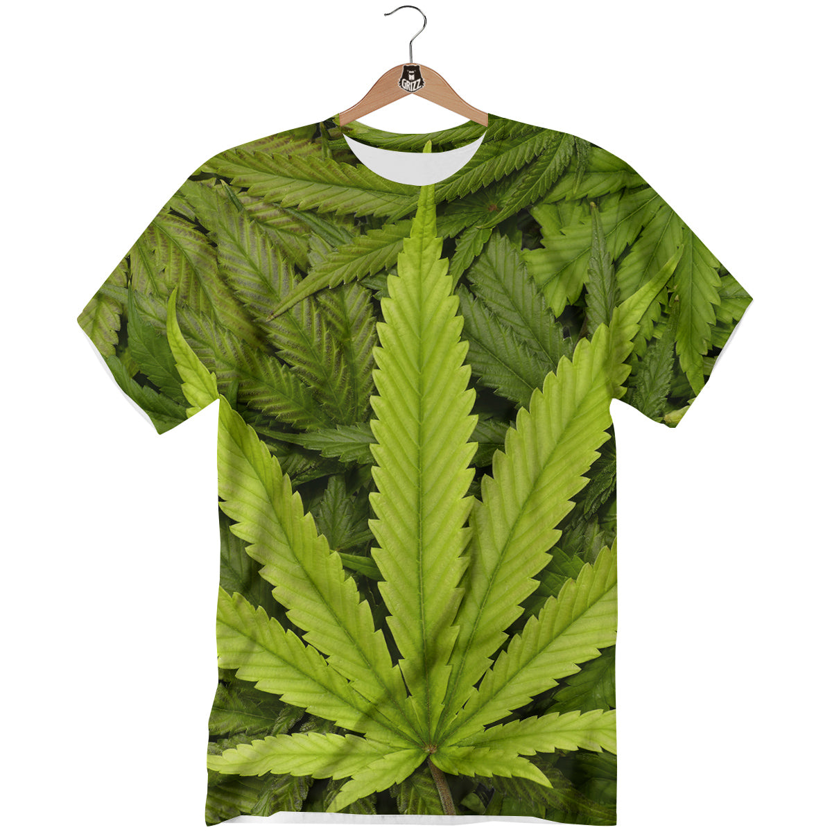 Texture Cannabis Print T-Shirt-grizzshop