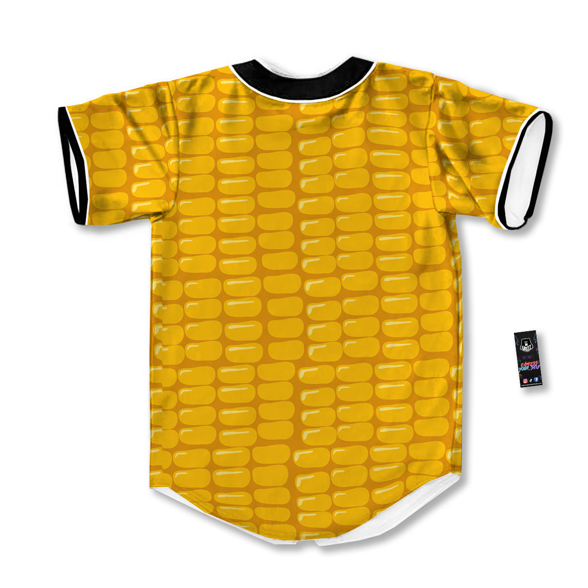 Texture Corn Print Baseball Jersey-grizzshop