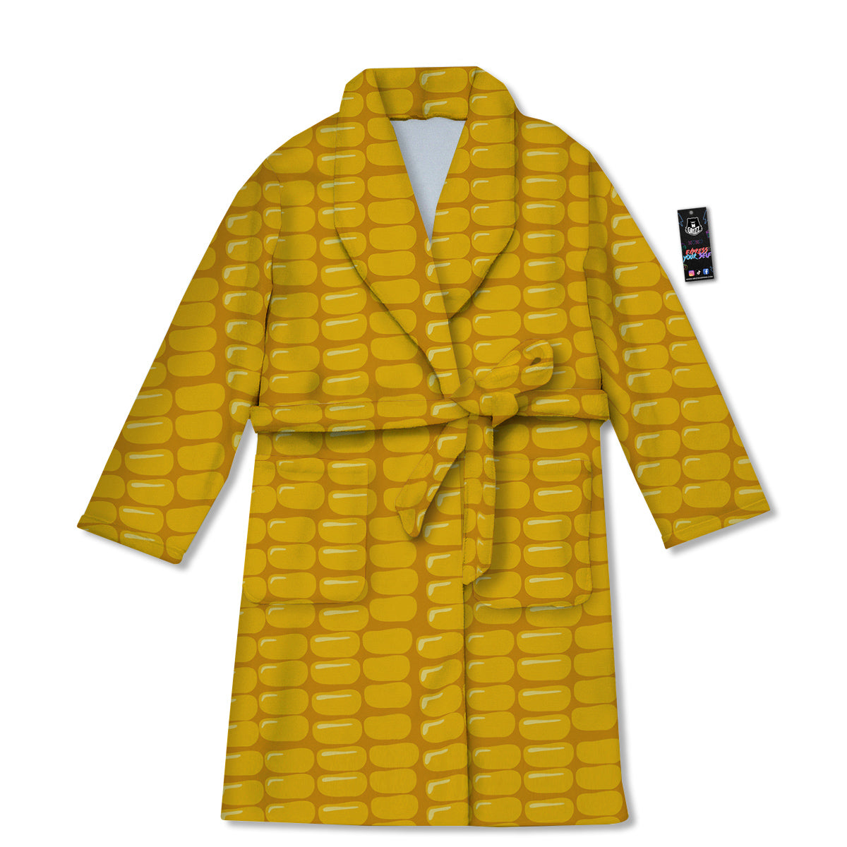 Texture Corn Print Bathrobe-grizzshop
