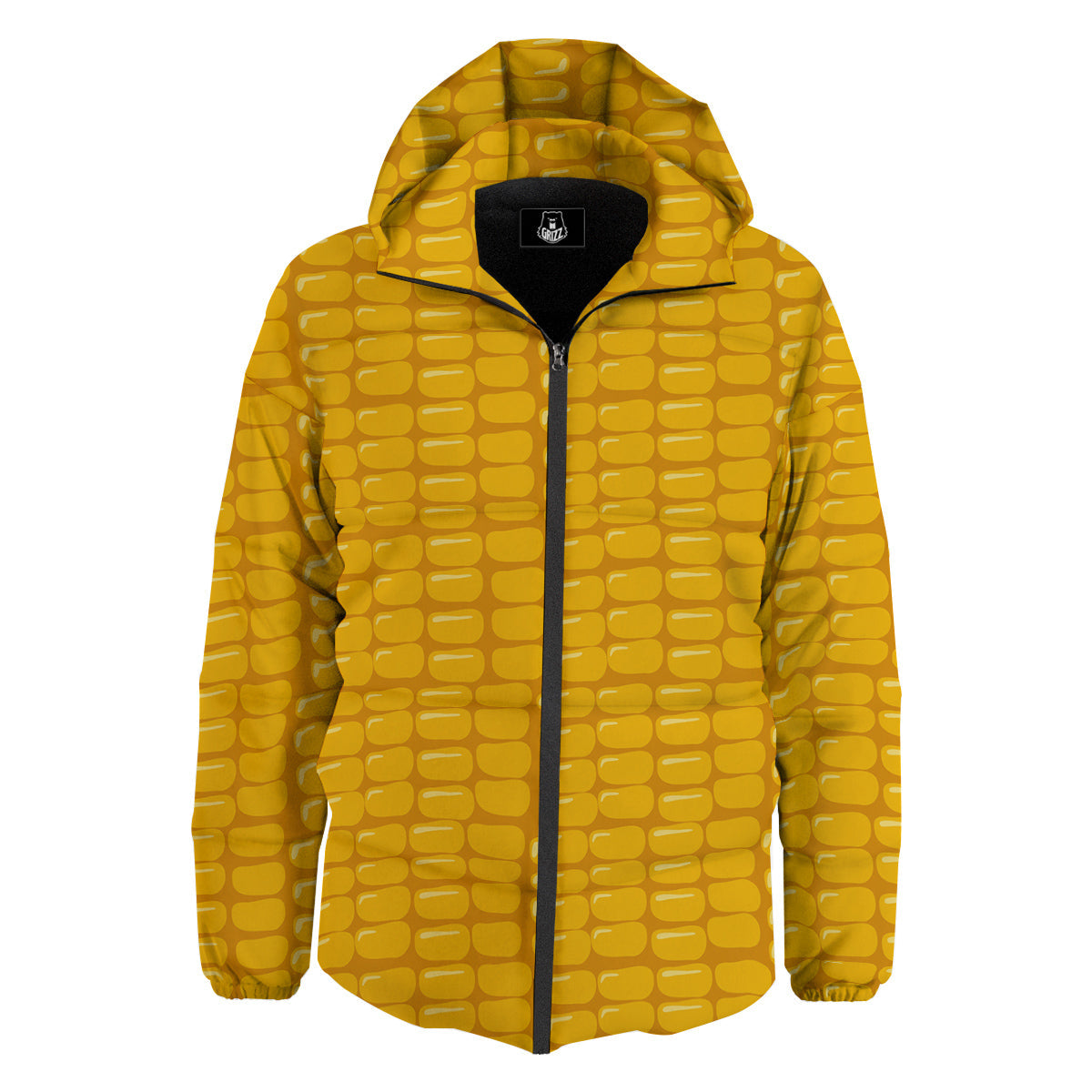 Texture Corn Print Down Jacket-grizzshop