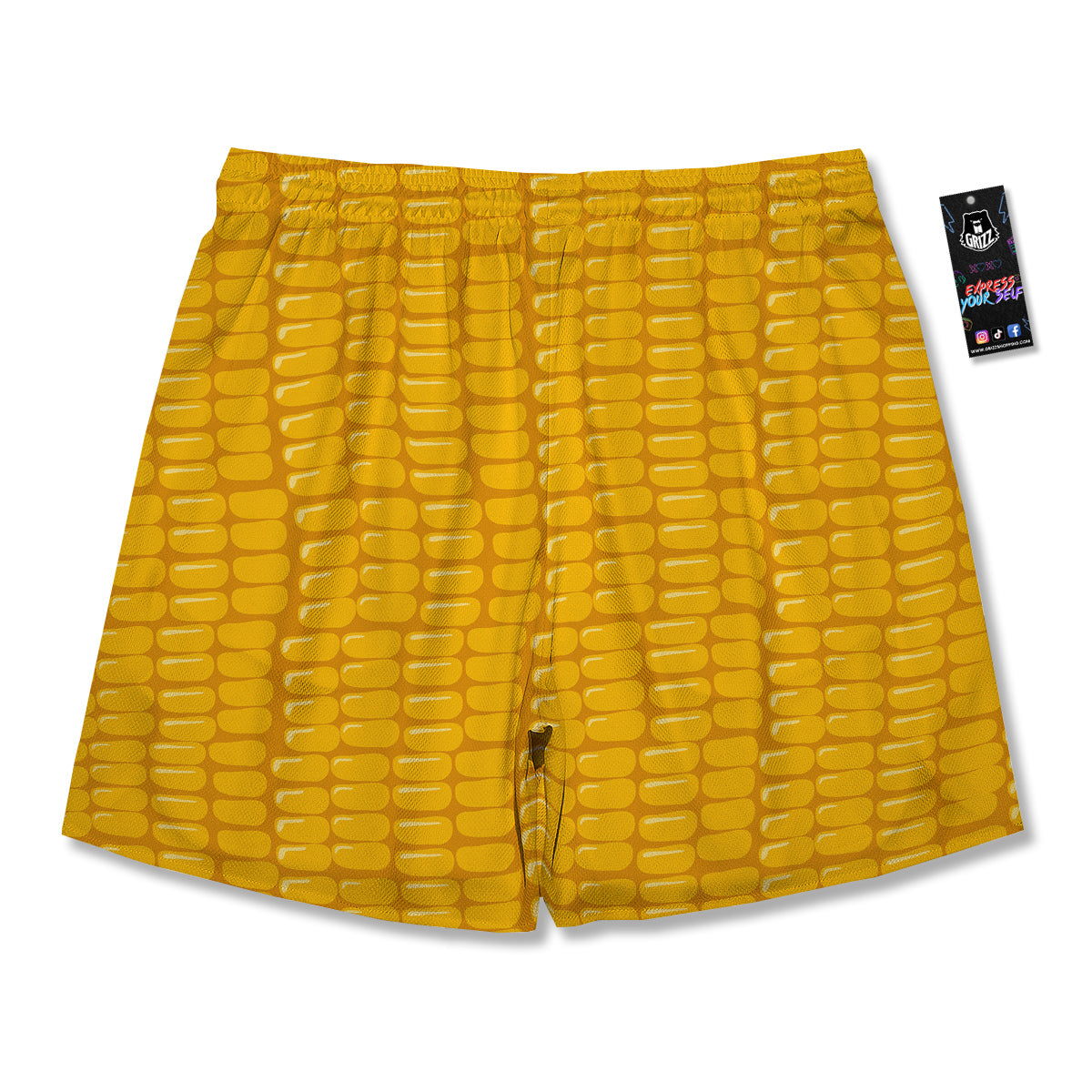 Texture Corn Print Men's Running Shorts-grizzshop