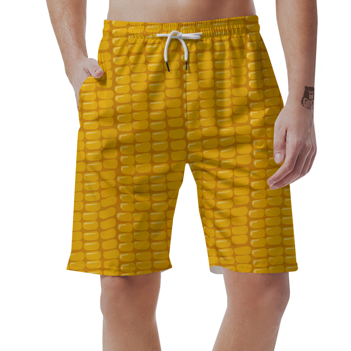 Texture Corn Print Men's Shorts-grizzshop