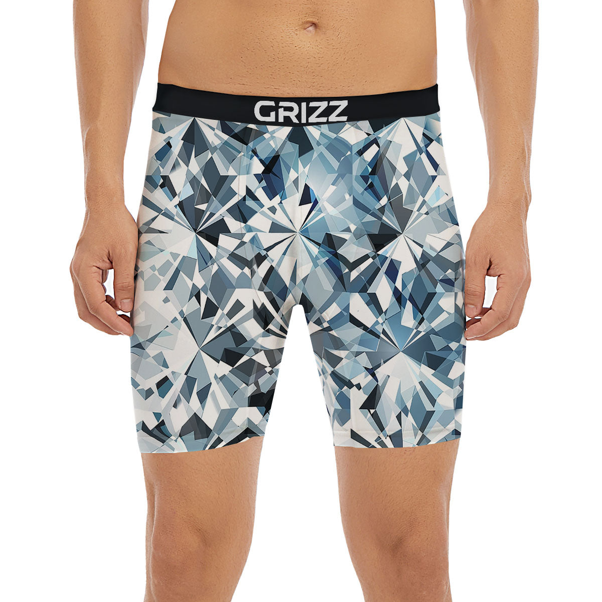 Texture Diamond Print Boxer Briefs-grizzshop