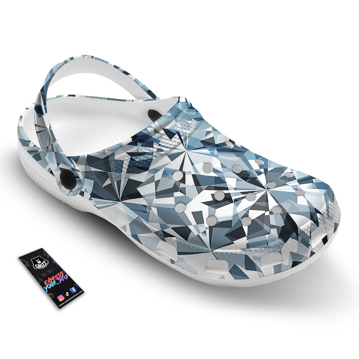 Texture Diamond Print Clog-grizzshop