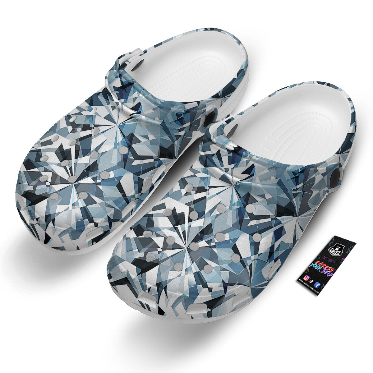 Texture Diamond Print Clog-grizzshop
