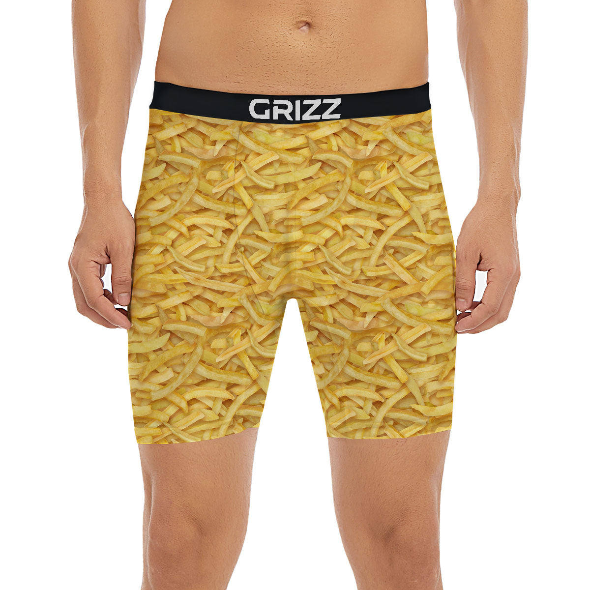 Texture French Fries Print Boxer Briefs-grizzshop